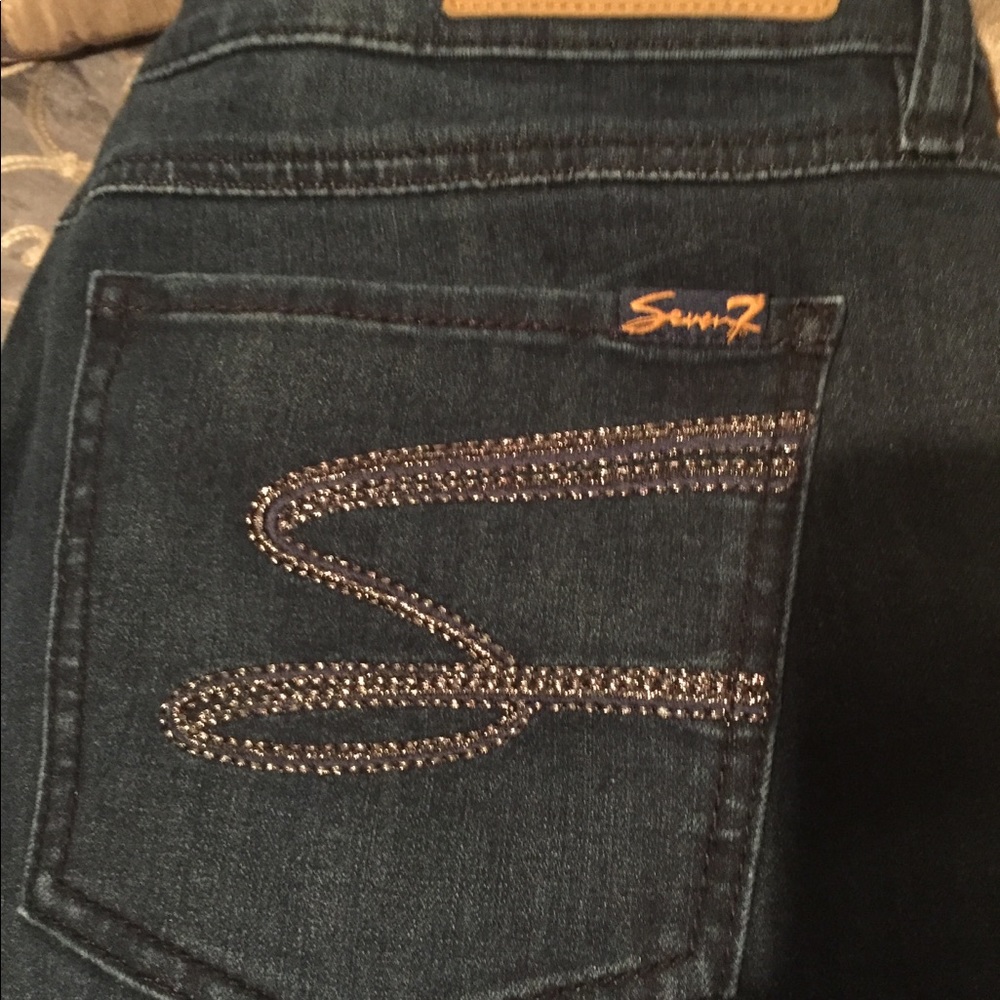 Seven7Dark Blue Crop Jeans